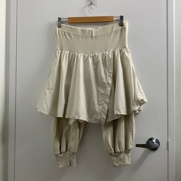 Lurdes Bergada Pants - Lurdes Bergada Cropped Sweatpants with Skirt Overlay